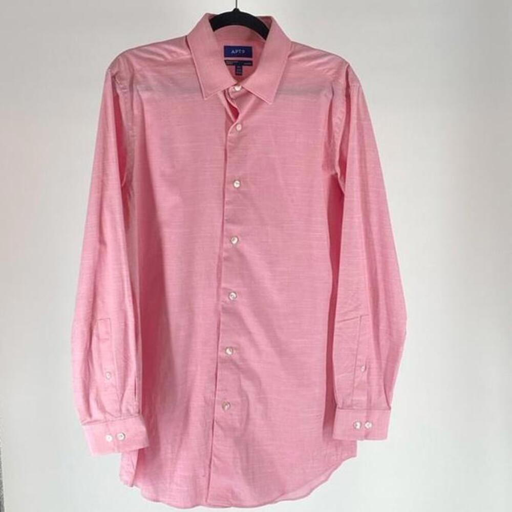 Men's Casual Pink Button-Up Shirt